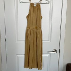 Club Monaco gold silk dress Size 2
